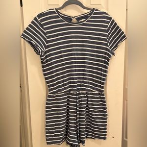 UpWest Blue and White Stripe Romper Size M